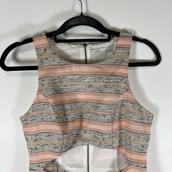 Lovers +  Friends Dress Womens Small Crossroads Tweed‎ Sleeveless Fringe Cutout - Picture 2 of 10